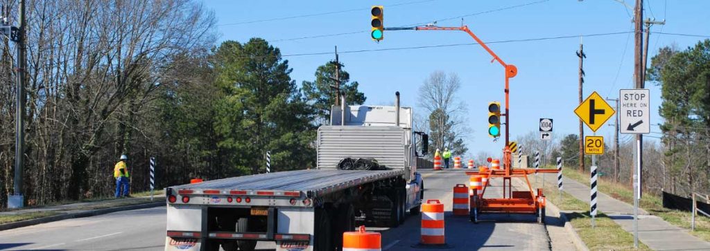 Mobile Stop Light with Truck